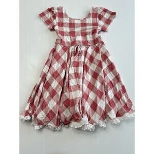 Omi Jo Girls Size 7 Red Check Knit Dress